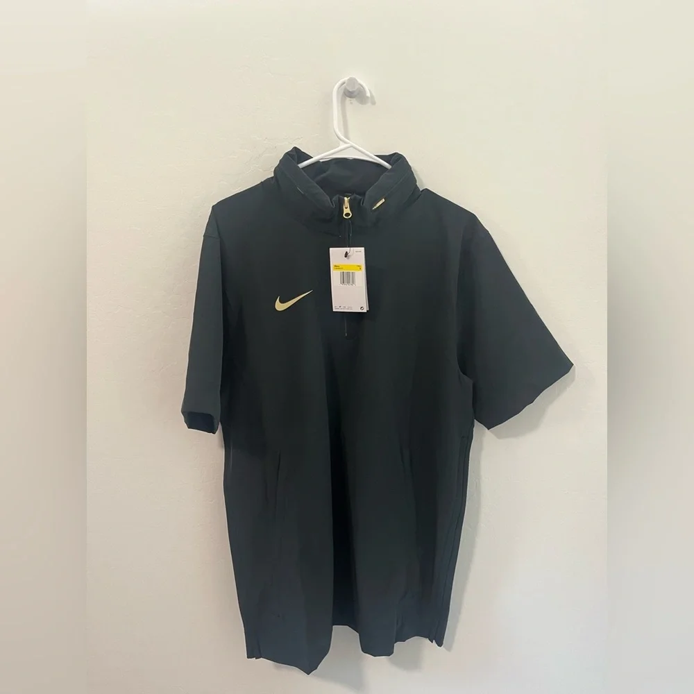 New Nike Short-Sleeve Black Woven Football Coach Hoodie FJ9548-014 Mens S - Picture 3 of 6